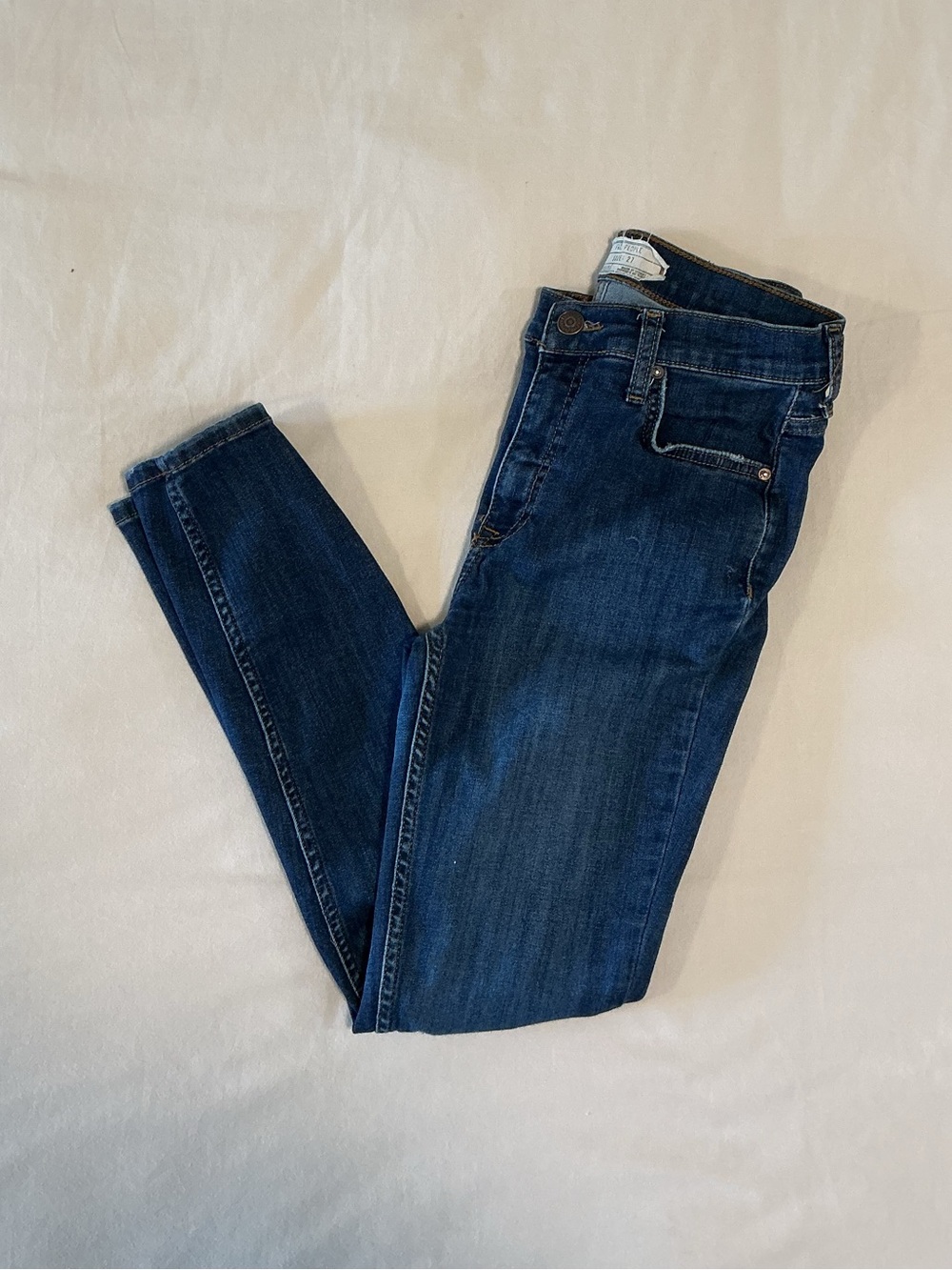 Dark Blue Ripped Skinny Jeans